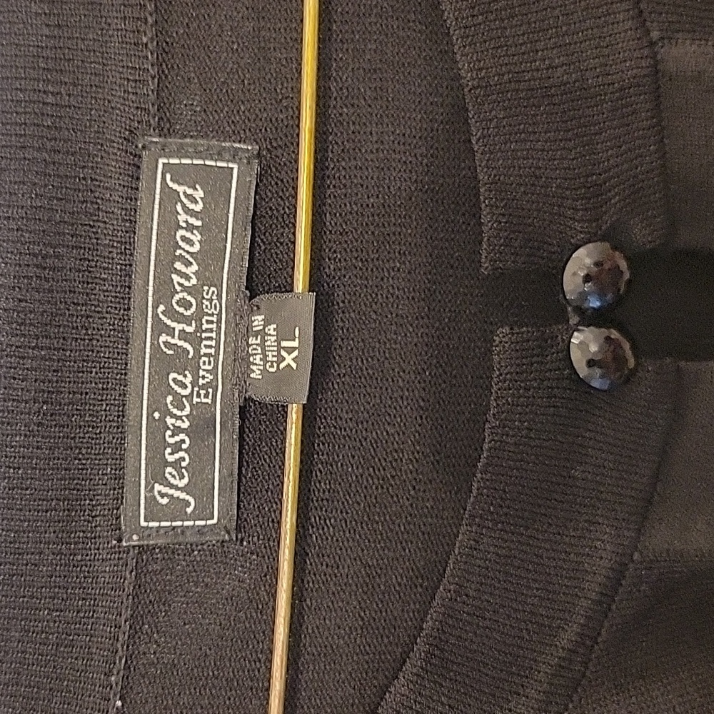 Jessica Howard Evenings women's XL black dress cropped cardigan - Picture 2 of 5